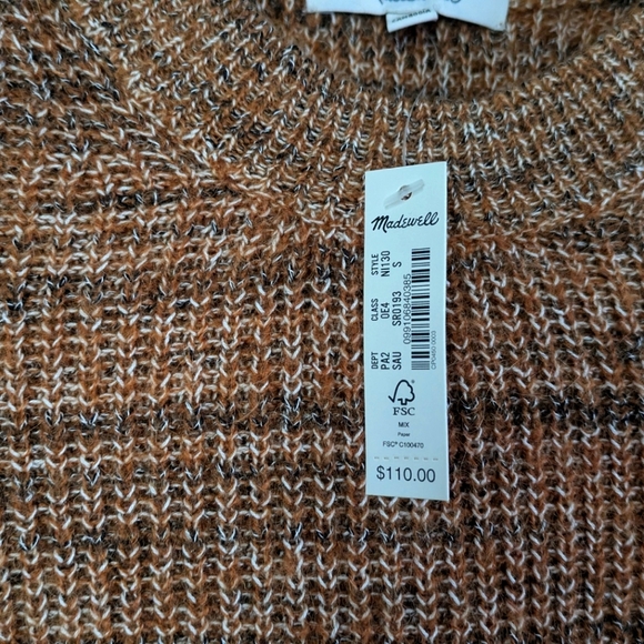 NWT Madewell Space-Dyed Prentiss Pullover Knit Alpaca Sweater - Picture 7 of 13
